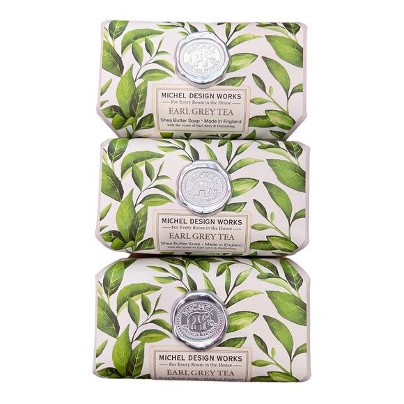 MICHEL DESIGN WORKS EARL GREY TEA SOAP BARS 246G X3 - BRAND NEW - Picture 2 of 2